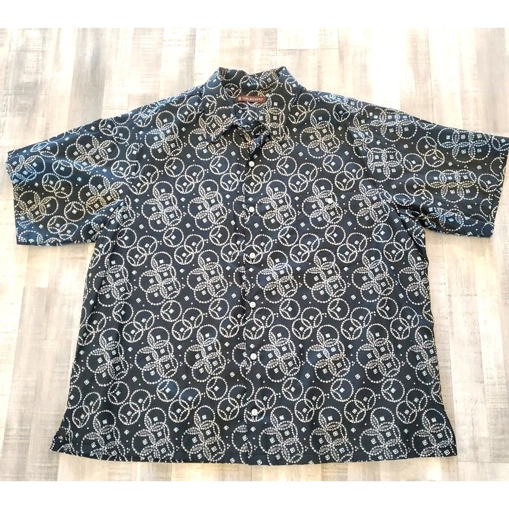 Tori Richard Shirt Mens 1XB Big Hawaiian Honolulu Aloha‎ Graphic AOP USA XL